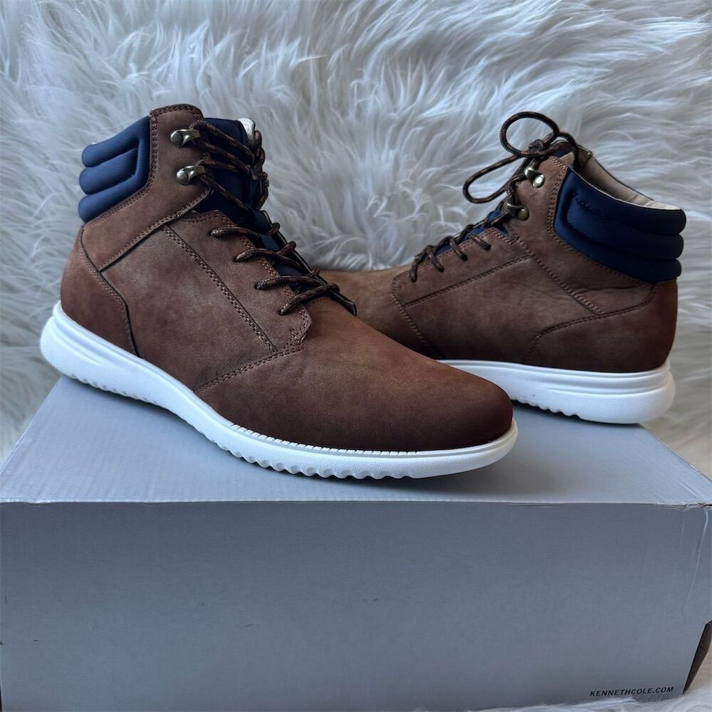 Unlisted‎ by Kenneth Cole Men's Nio Boots Brown/Navy Size 9 Lace Up Chukka